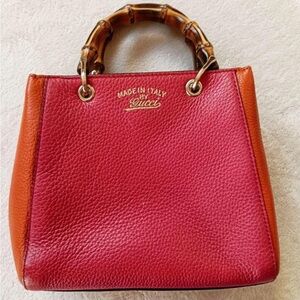 Gucci Red and Orange Leather Women's Bag